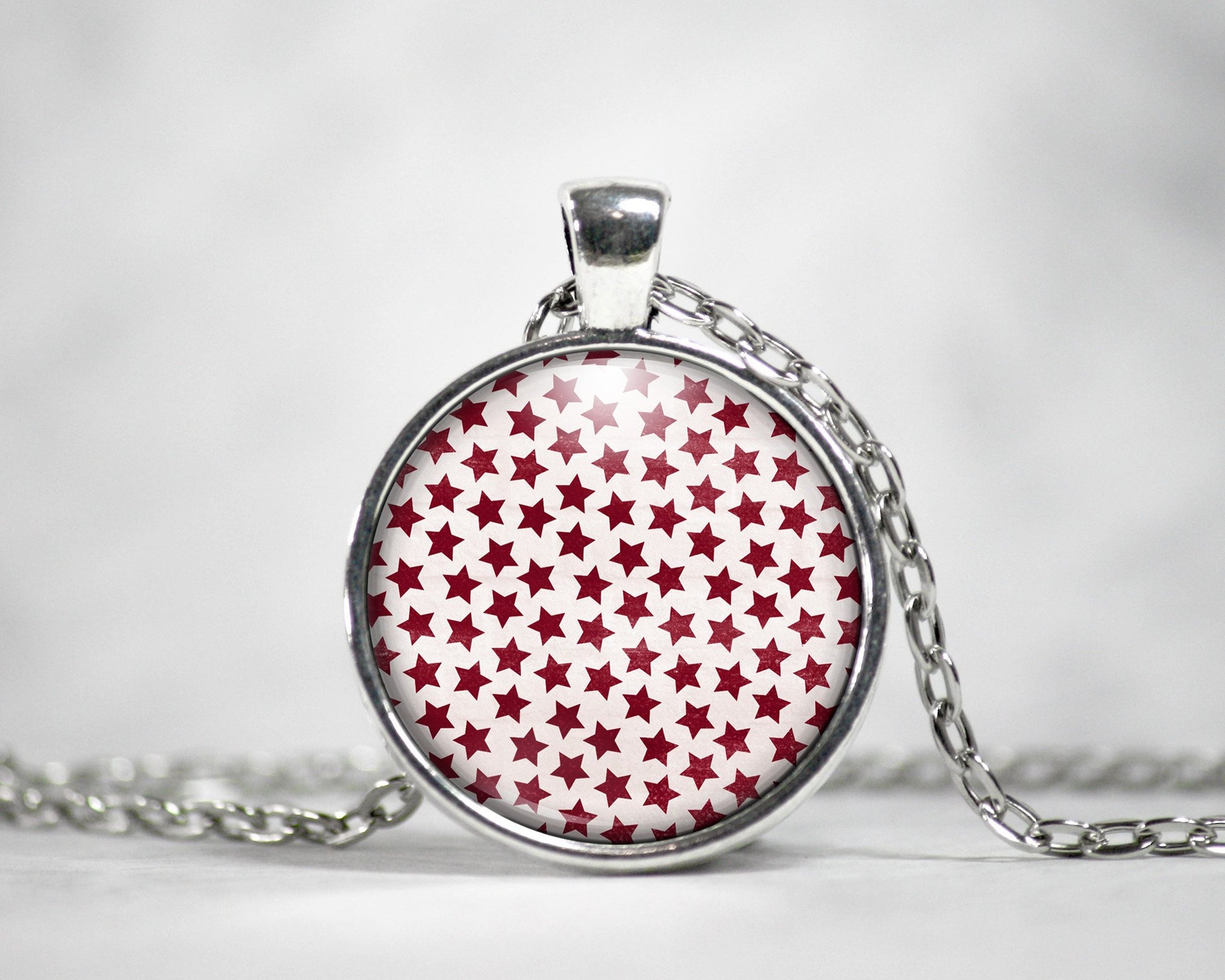 Cabochons à imprimer - Étoiles Rouges - Images digitales cercles à imprimer en 5 grandeurs