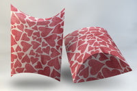 Digital Deep Pillow Box Pink and Red Hearts