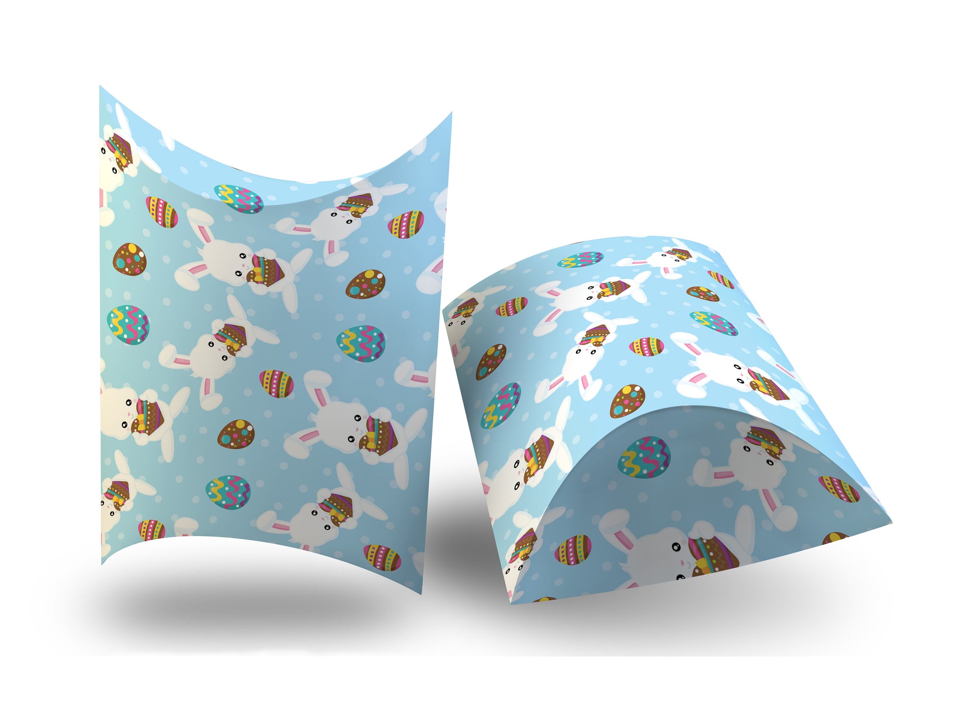 Digital deep pillow box Easter bunny and eggs