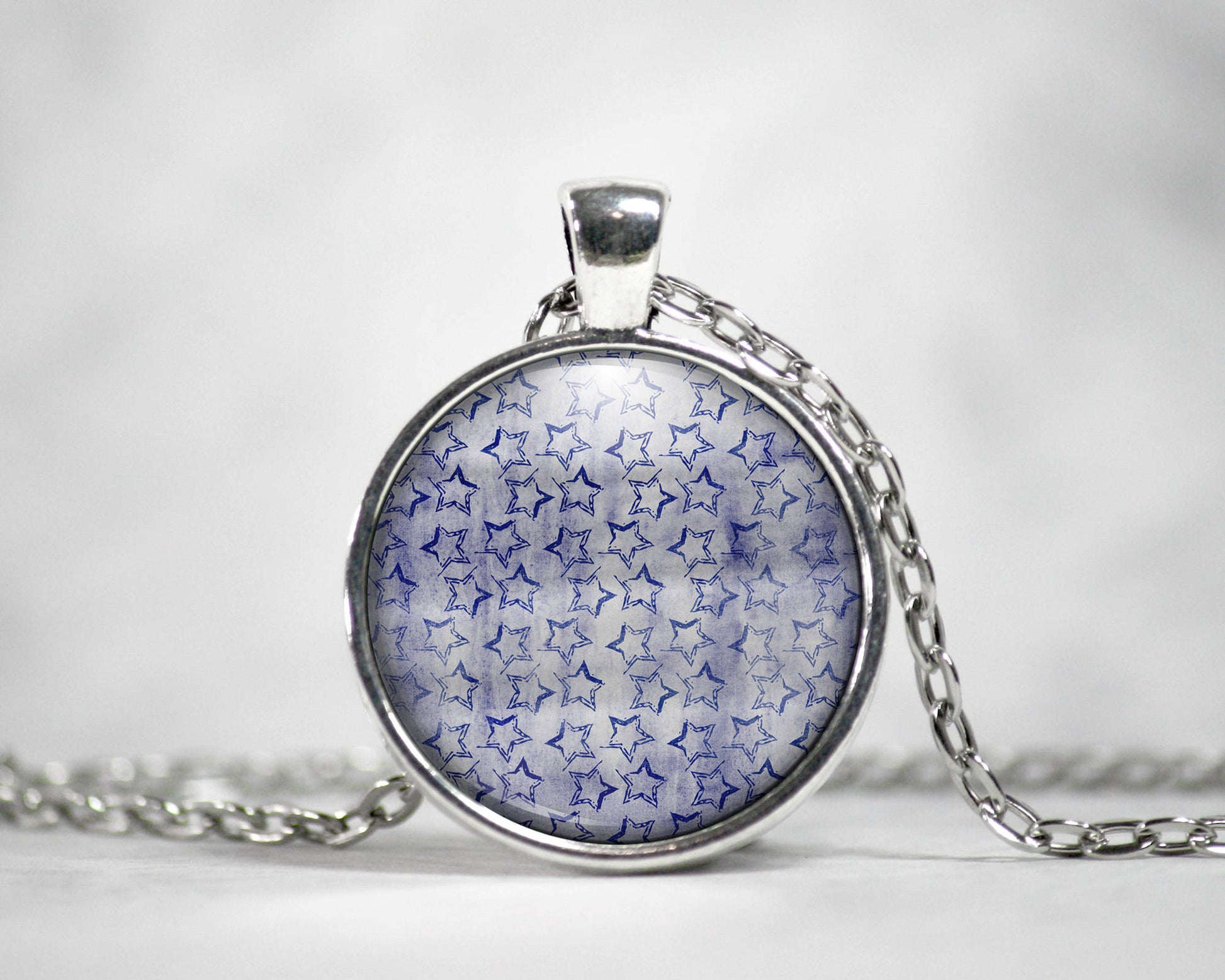 Cabochons à imprimer - Étoiles Bleues - Images digitales cercles à imprimer en 5 grandeurs