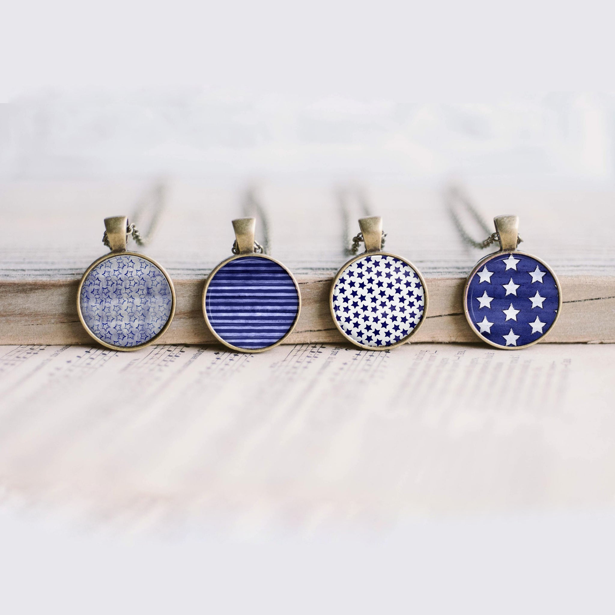 Cabochons à imprimer - Étoiles Bleues - Images digitales cercles à imprimer en 5 grandeurs