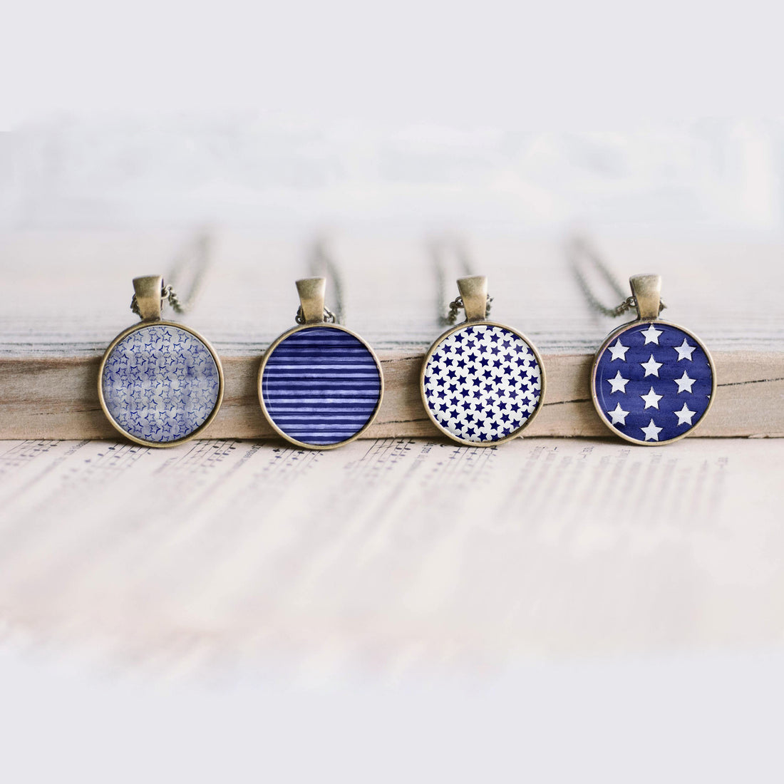 Cabochons à imprimer - Étoiles Bleues - Images digitales cercles à imprimer en 5 grandeurs