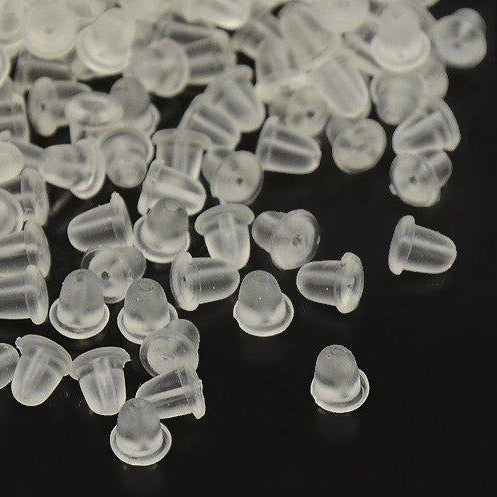 200 Stoppeurs pour crochets ou tiges de boucle d'oreille en plastique