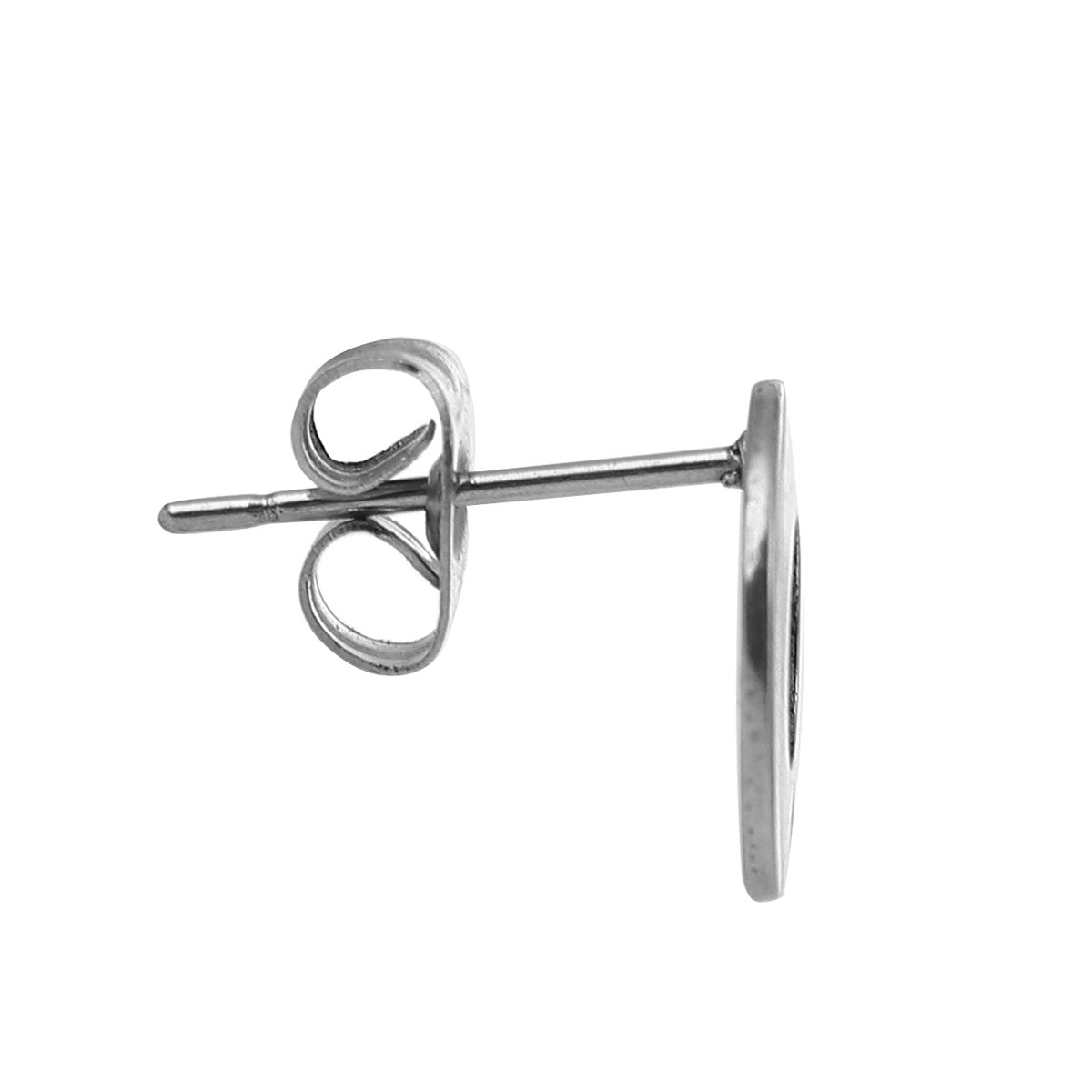 10 Stainless steel earring post 10mm ring - Rose gold, gold, silver, black