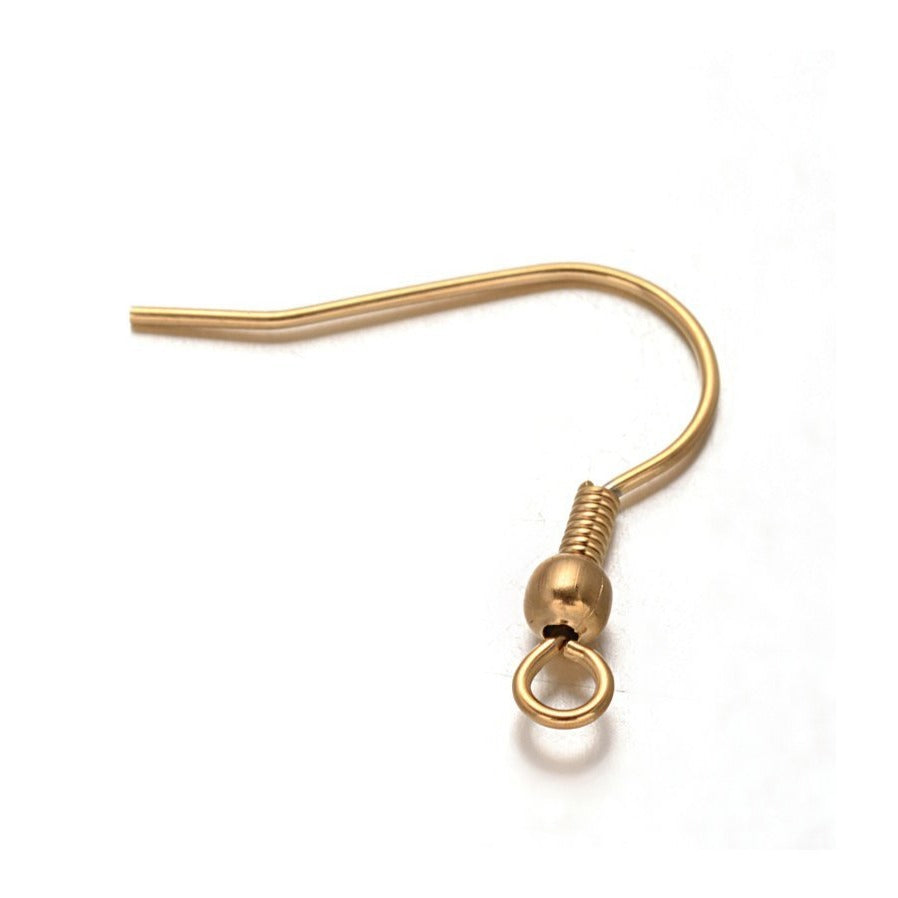 10pcs (5 pair) Gold stainless steel french earring hooks