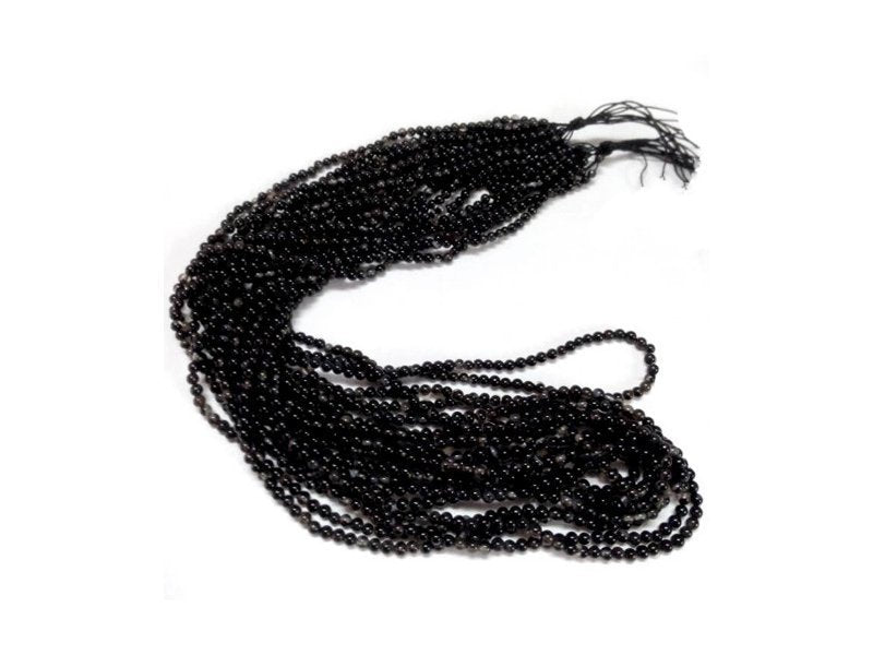 Pierres Naturelles Agate Noire Rondes 4 ou 6mm