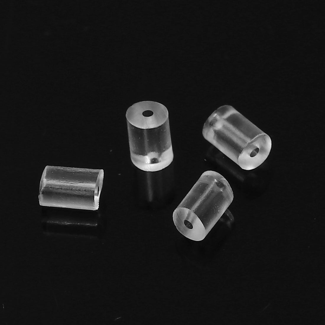 200 Stoppeurs tubes pour crochets ou tiges de boucle d'oreille en silicone