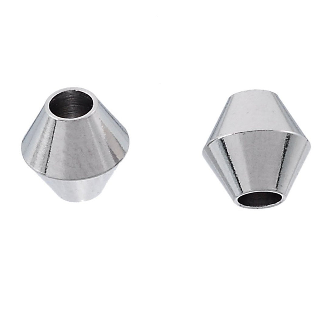 10 Perles toupies 6mm en acier inoxydable hypoallergénique