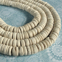 8mm natural coconut rondelle beads