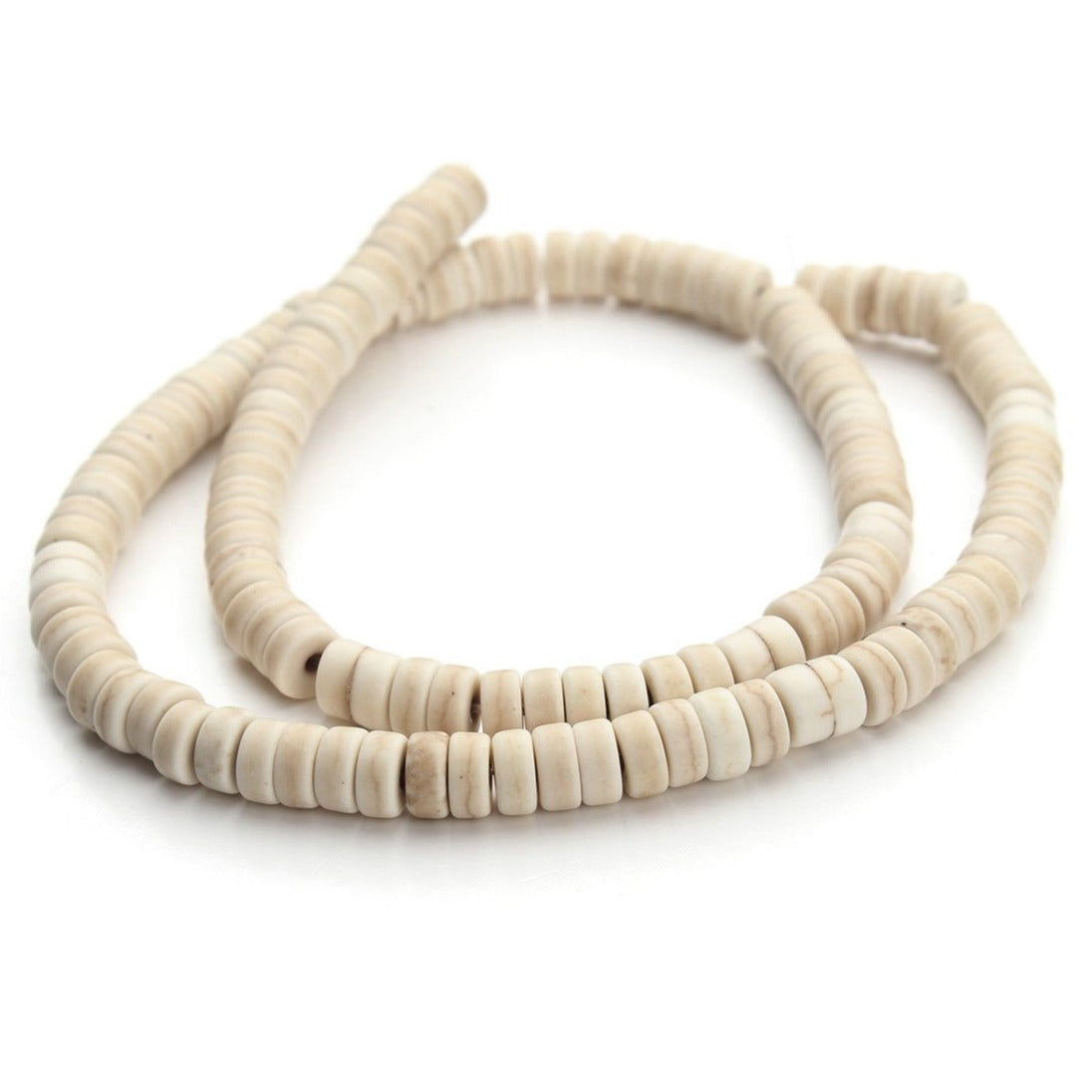 White Turquoise Stone Beads 6mm Rondelle