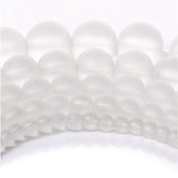 White Frosted Glass Beads Round 6, 8 or 10mm