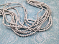 White Marbled Howlite Stone Beads Strand; 4, 6, or 8mm Round