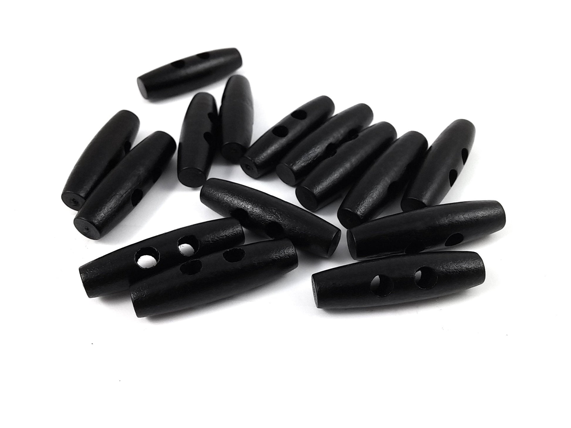 Black wooden toggle sewing buttons
