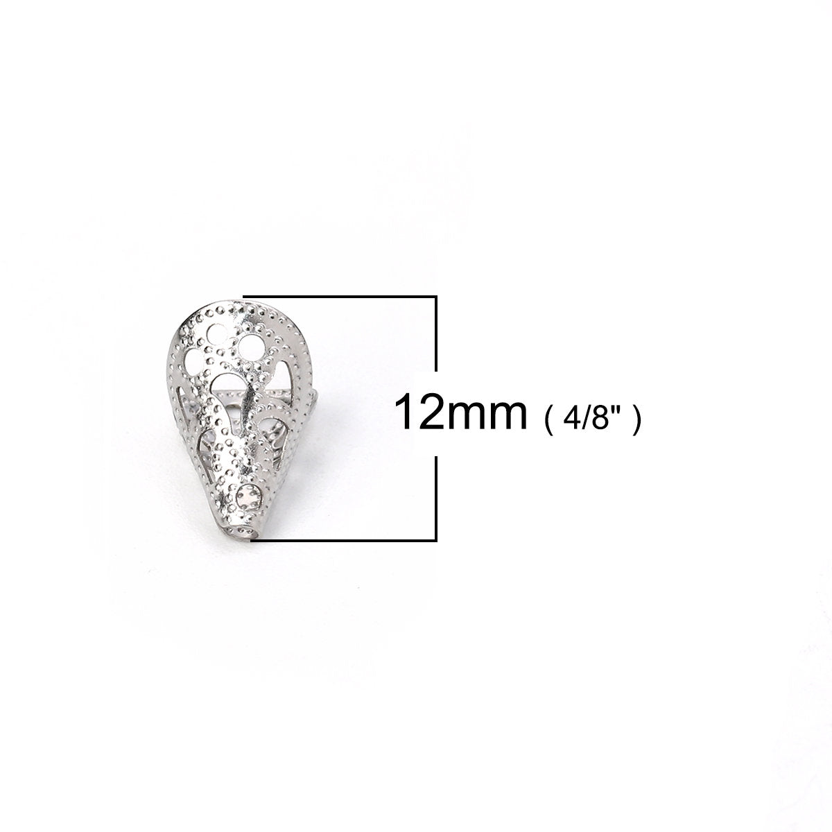 10 surgical steel cone bead caps 12mm