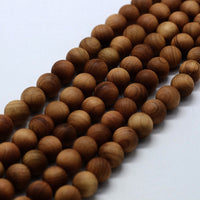 Golden wood beads 6 or 8mm - Natural Mala Wooden Beads