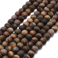 Frosted Natural Round Beads Strands 6 or 8mm - Tiger Eye