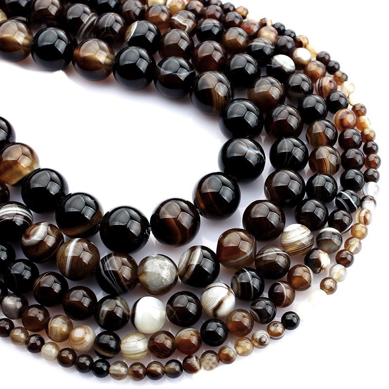 Natural Lace Agate Stone Beads Strands 4, 6 or 8mm Round