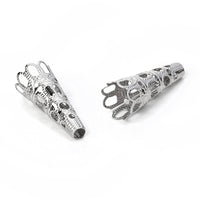 10 stainless steel cone bead caps 22mm
