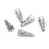 10 stainless steel cone bead caps 22mm