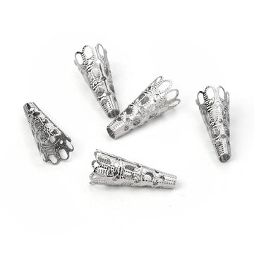 10 stainless steel cone bead caps 22mm