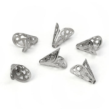10 surgical steel cone bead caps 12mm