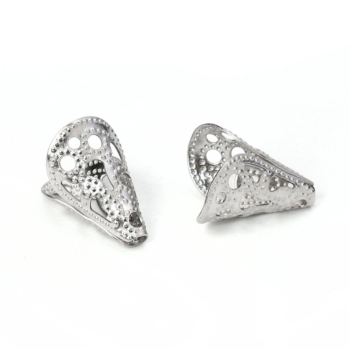 10 surgical steel cone bead caps 12mm