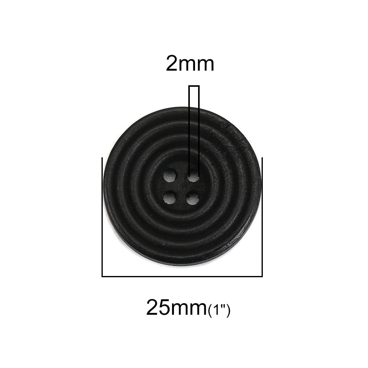 1 inch wooden sewing buttons 25mm - Set of 6 circle wood button - Choose your color