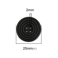 1 inch wooden sewing buttons 25mm - Set of 6 circle wood button - Choose your color