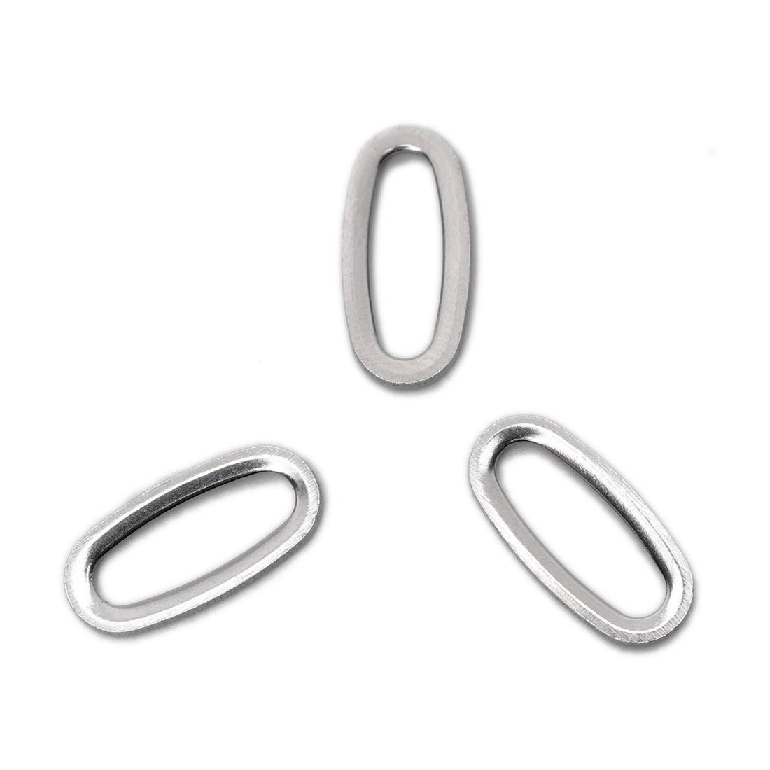 Hypoallergenic Silver Oval JumpRings 16mm - 5pcs Stainless Steel Closed Jump Rings