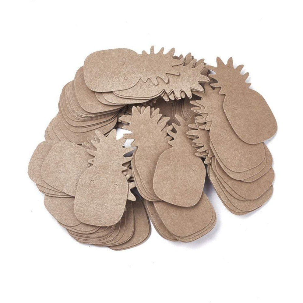 Pineapple kraft paper ear studs hang tag jewelry display card earring 