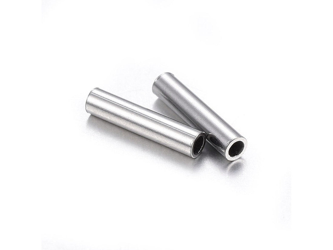 10 Stainless Steel Tube Beads 7mm
