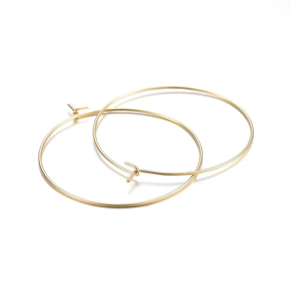Gold stainless steel hoops 10pcs (5 pairs) - 2 size available
