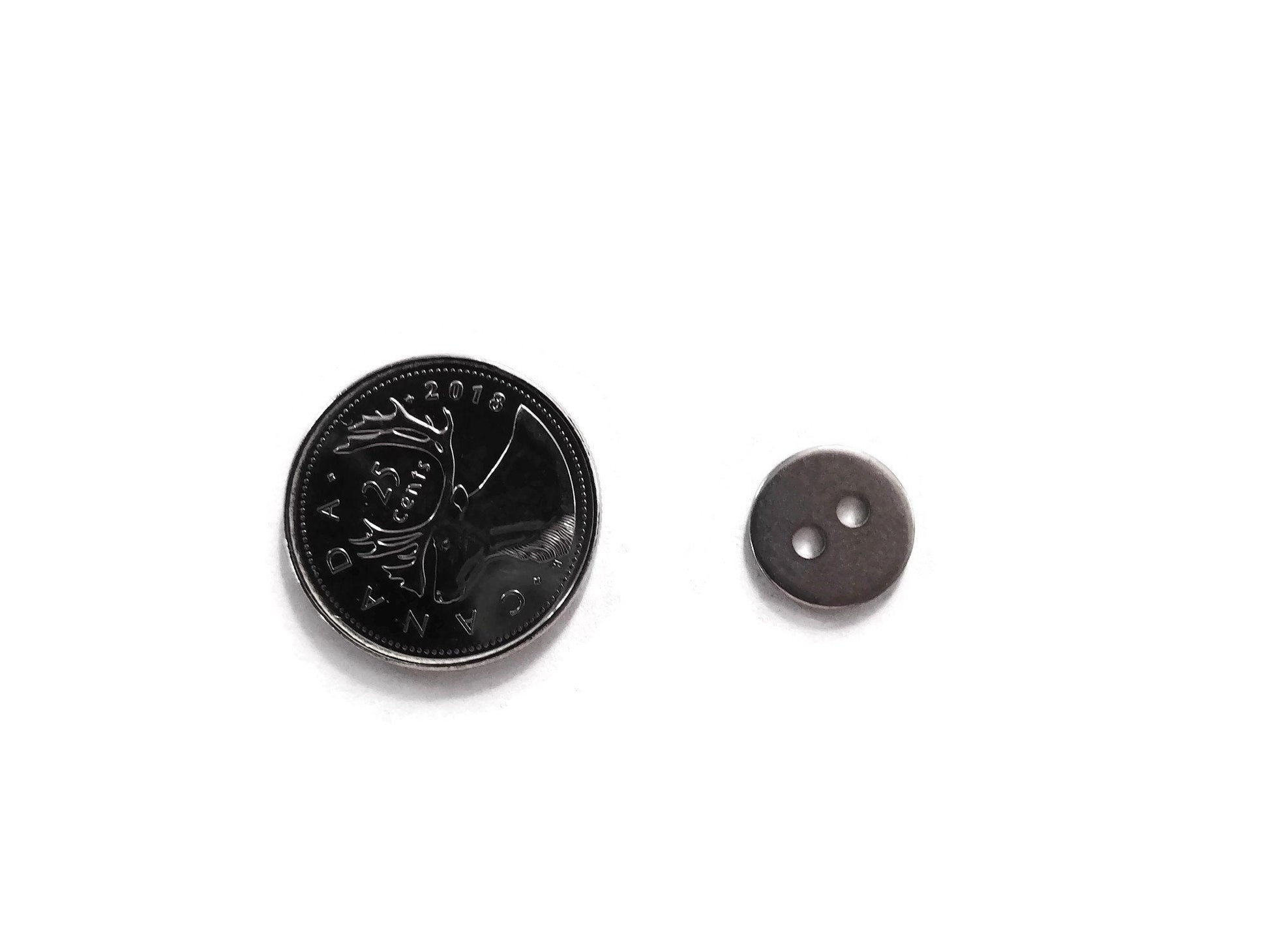 6 silver metal buttons, stainless steel buttons or clasps, round buttons 12mm 
