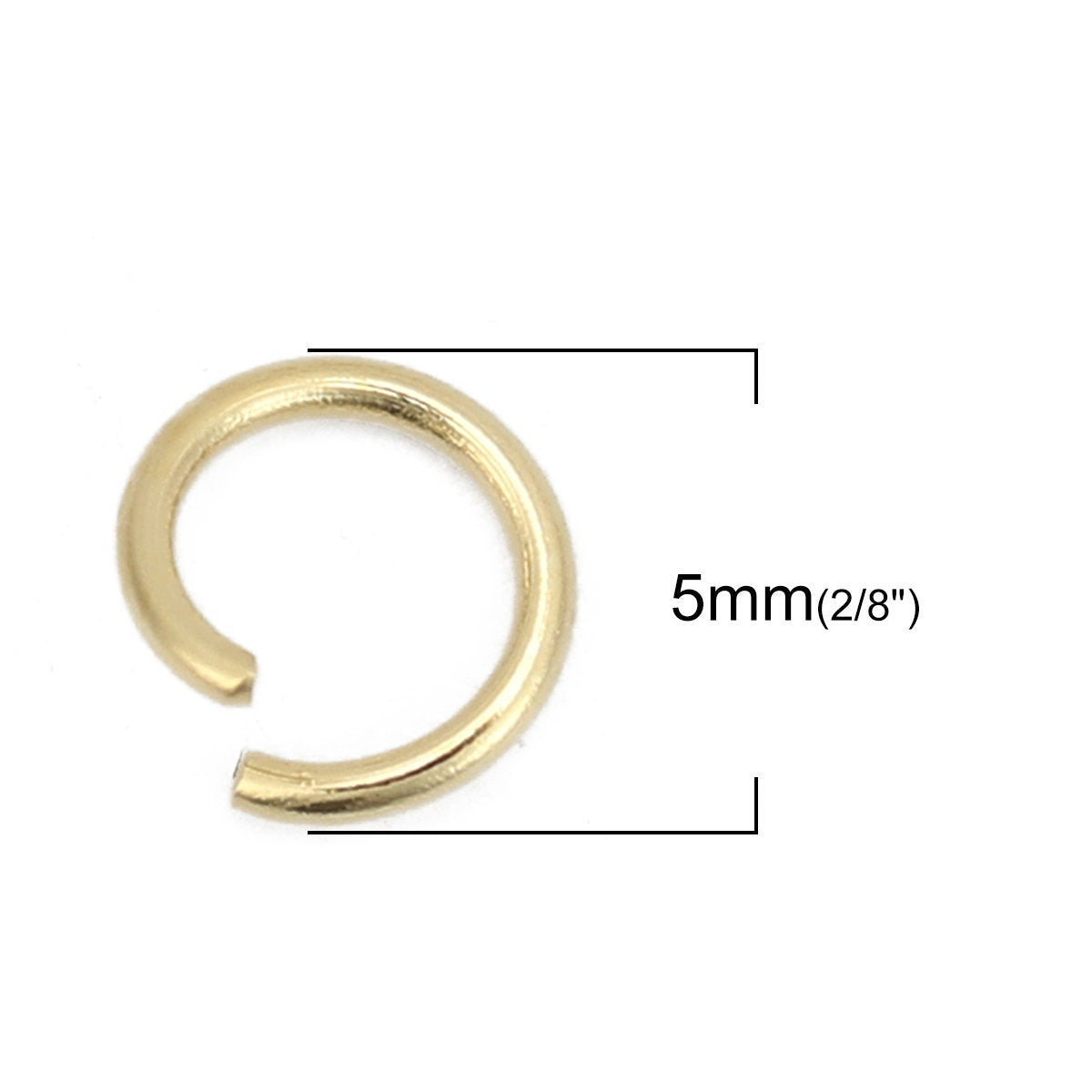 Stainless steel jump ring hypoallergenic gold jump ring 3, 4, 5 or 6mm - 200pcs