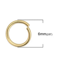 Stainless steel jump ring hypoallergenic gold jump ring 3, 4, 5 or 6mm - 200pcs