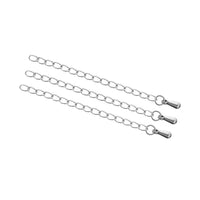 5 Stainless steel extension jewelry chains - Tail extender 60mm with charm