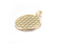 Flower of life pendant stainless steel hypoallergenic DIY sacred geometry necklace pendant