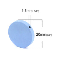 Wood Beads Flat Round 20mm - Choose your color