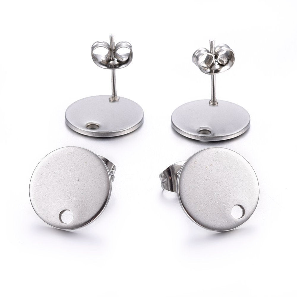 10 pièces (5 paires) tiges pour boucle d'oreille en acier inoxydable