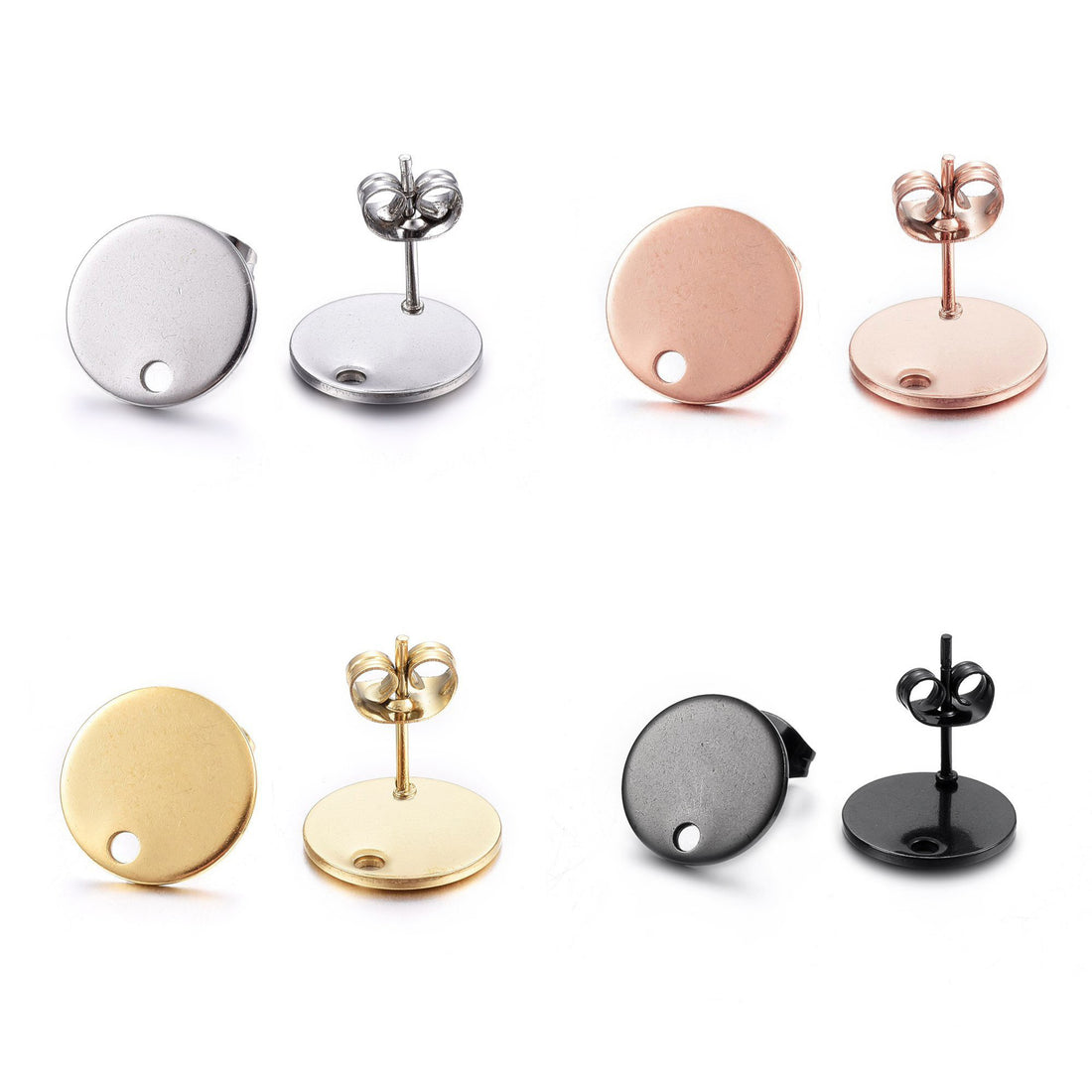 10 pièces (5 paires) tiges pour boucle d'oreille en acier inoxydable
