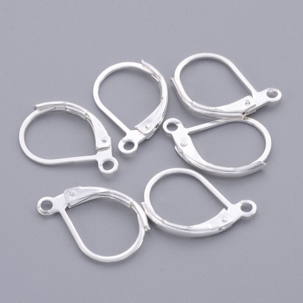 10 Lever back hoop earring hooks - Nickel free, lead free and cadmium free