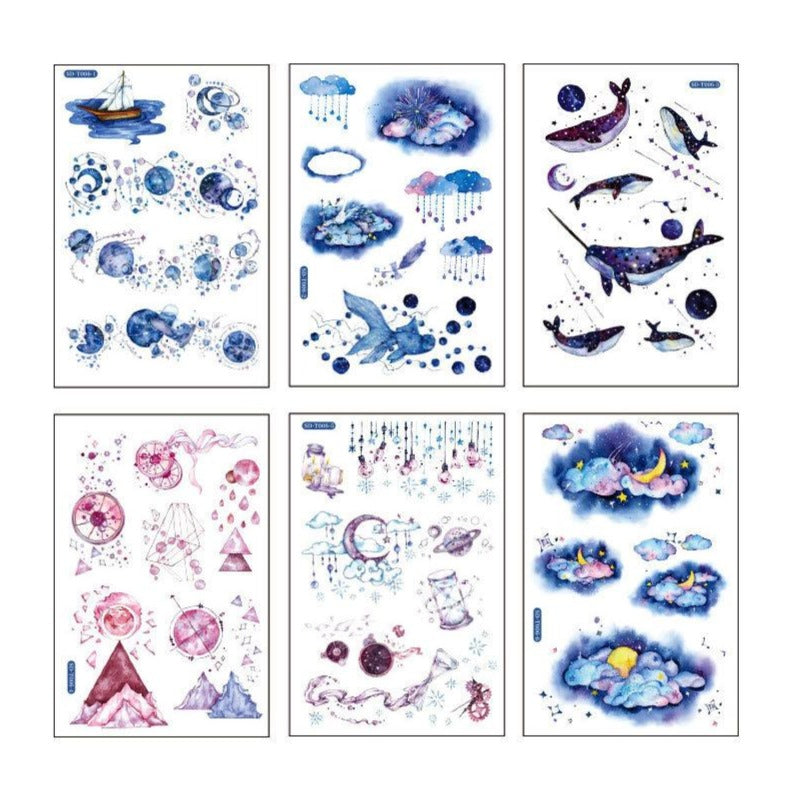 6 feuilles d'autocollants - Constellations
