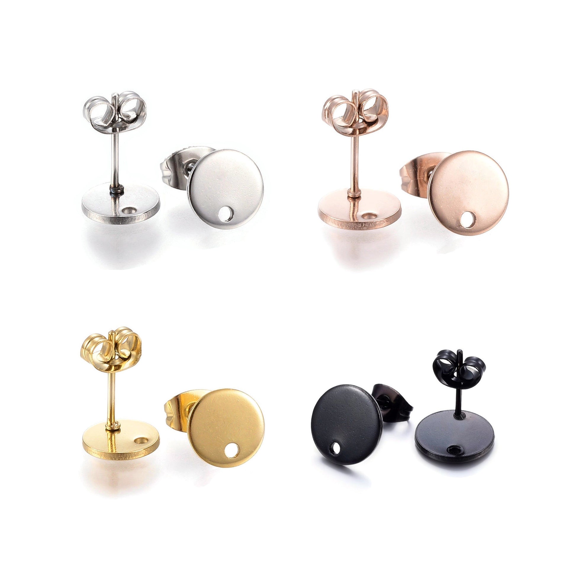 10 pièces (5 paires) tiges pour boucle d'oreille en acier inoxydable