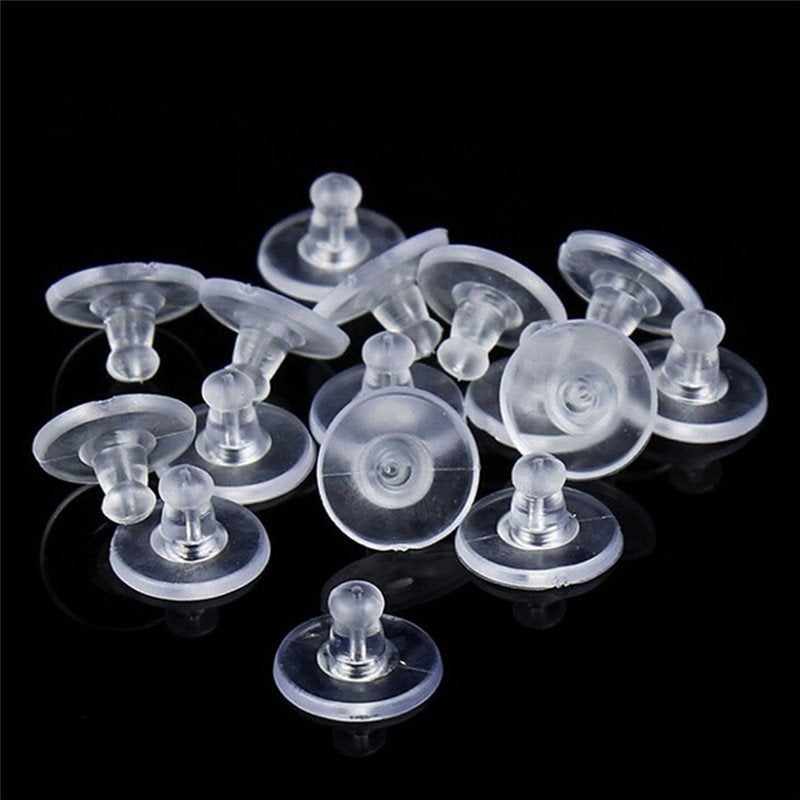 100 Gros stoppeurs pour crochets ou tiges de boucle d'oreille en silicone