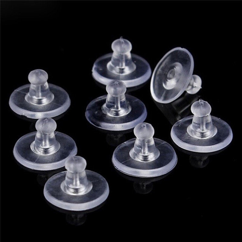 100 Gros stoppeurs pour crochets ou tiges de boucle d'oreille en silicone