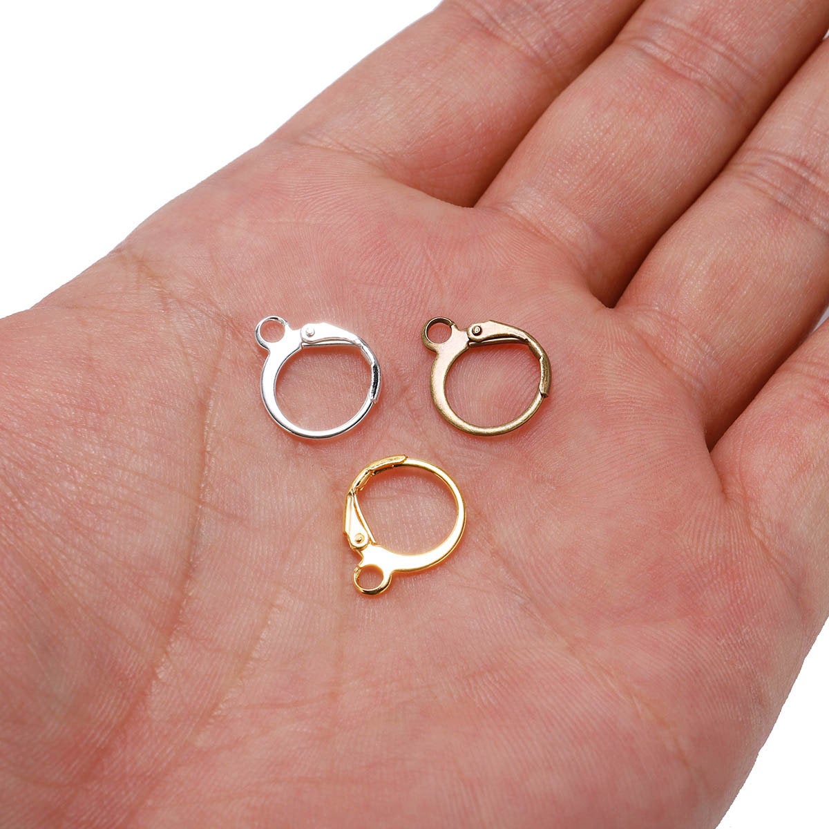 10 Round lever back earring hooks