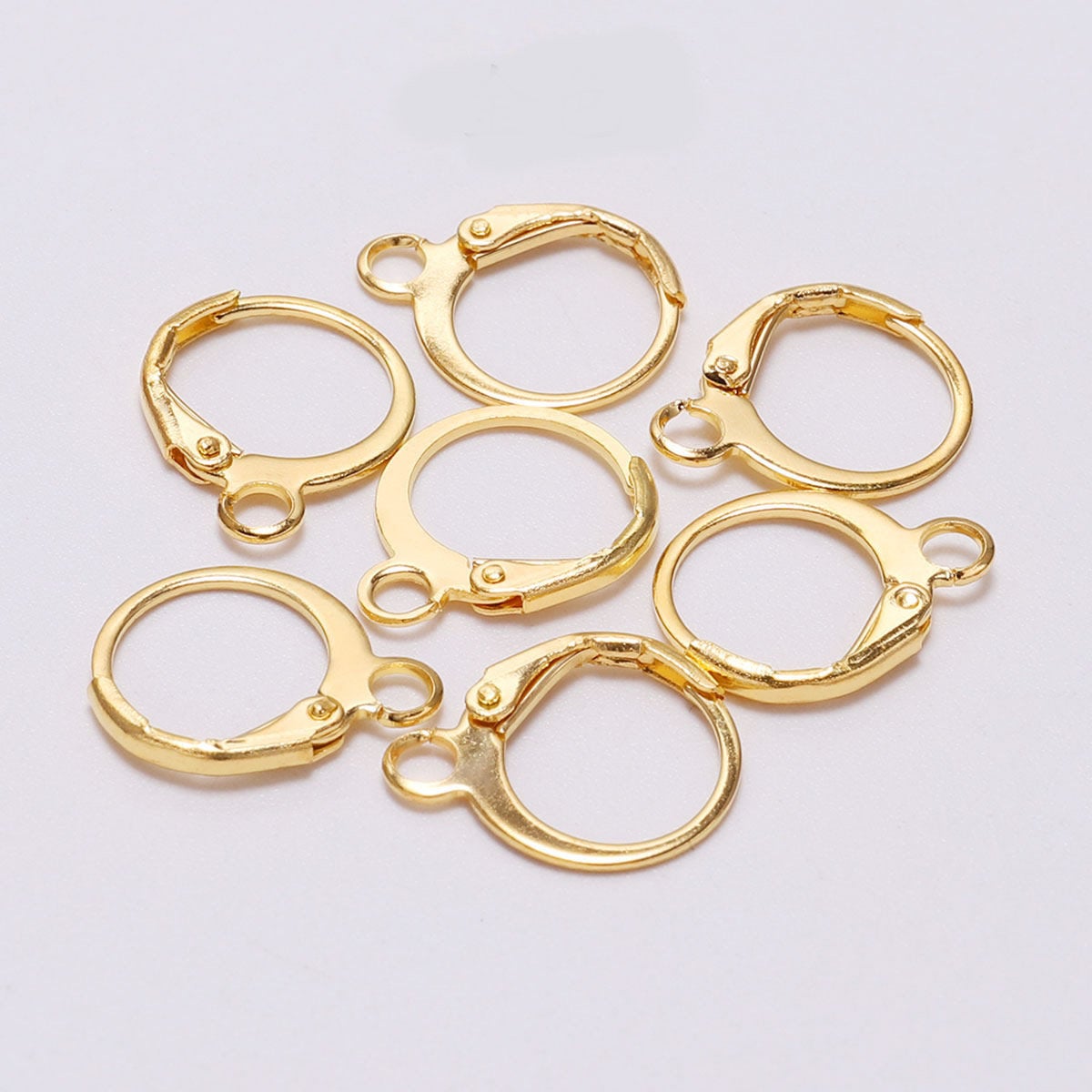 10 Round lever back earring hooks