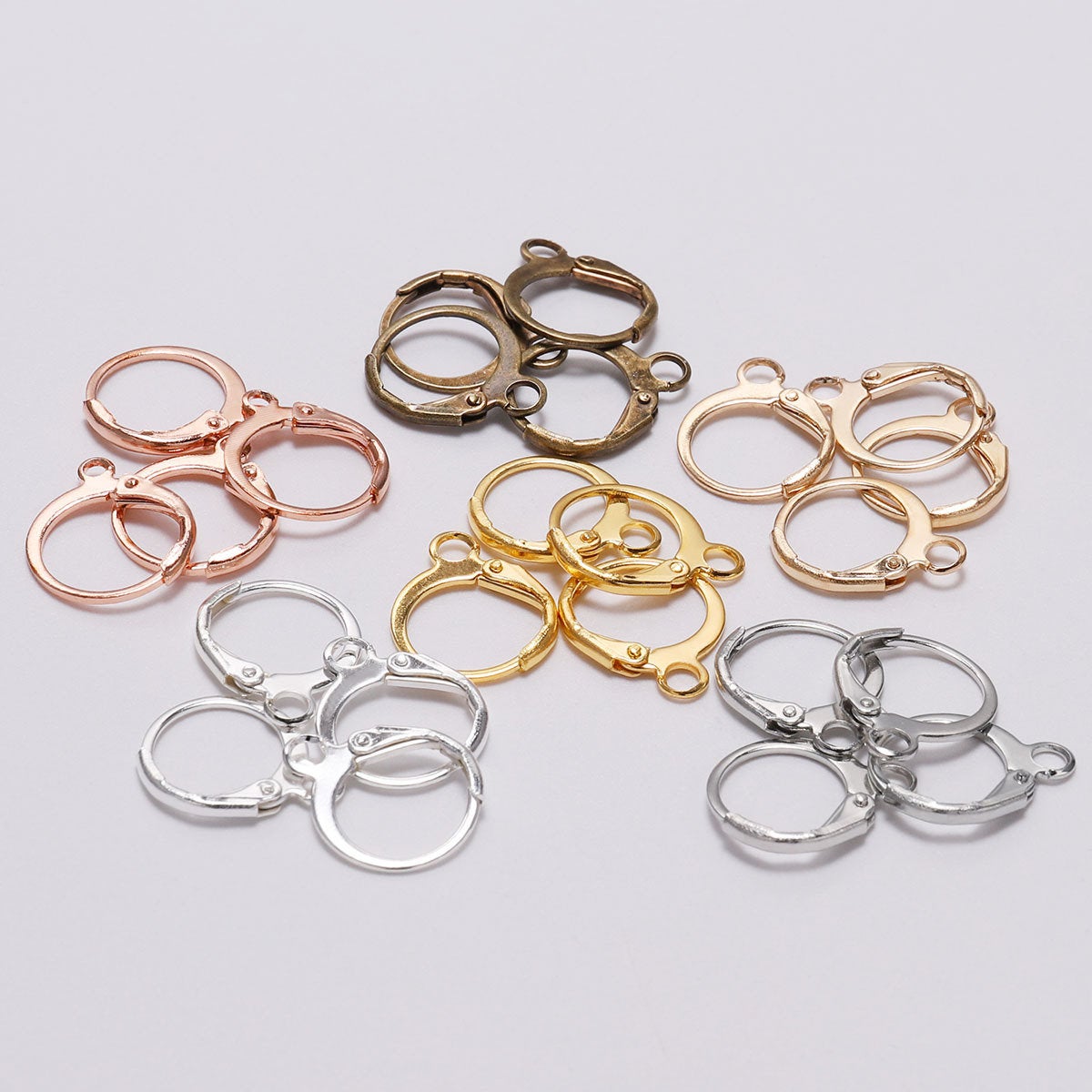 10 Round lever back earring hooks