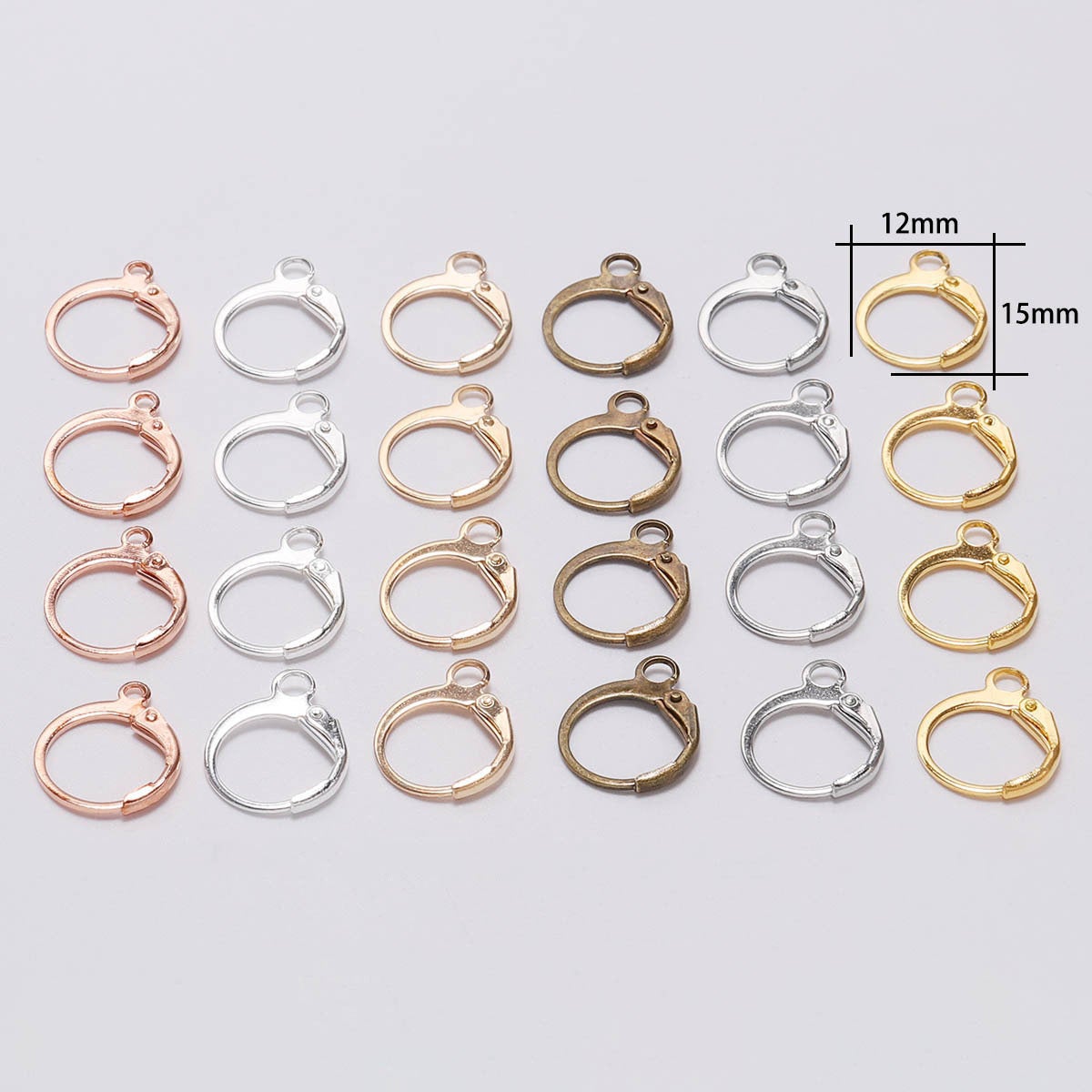 10 Round lever back earring hooks
