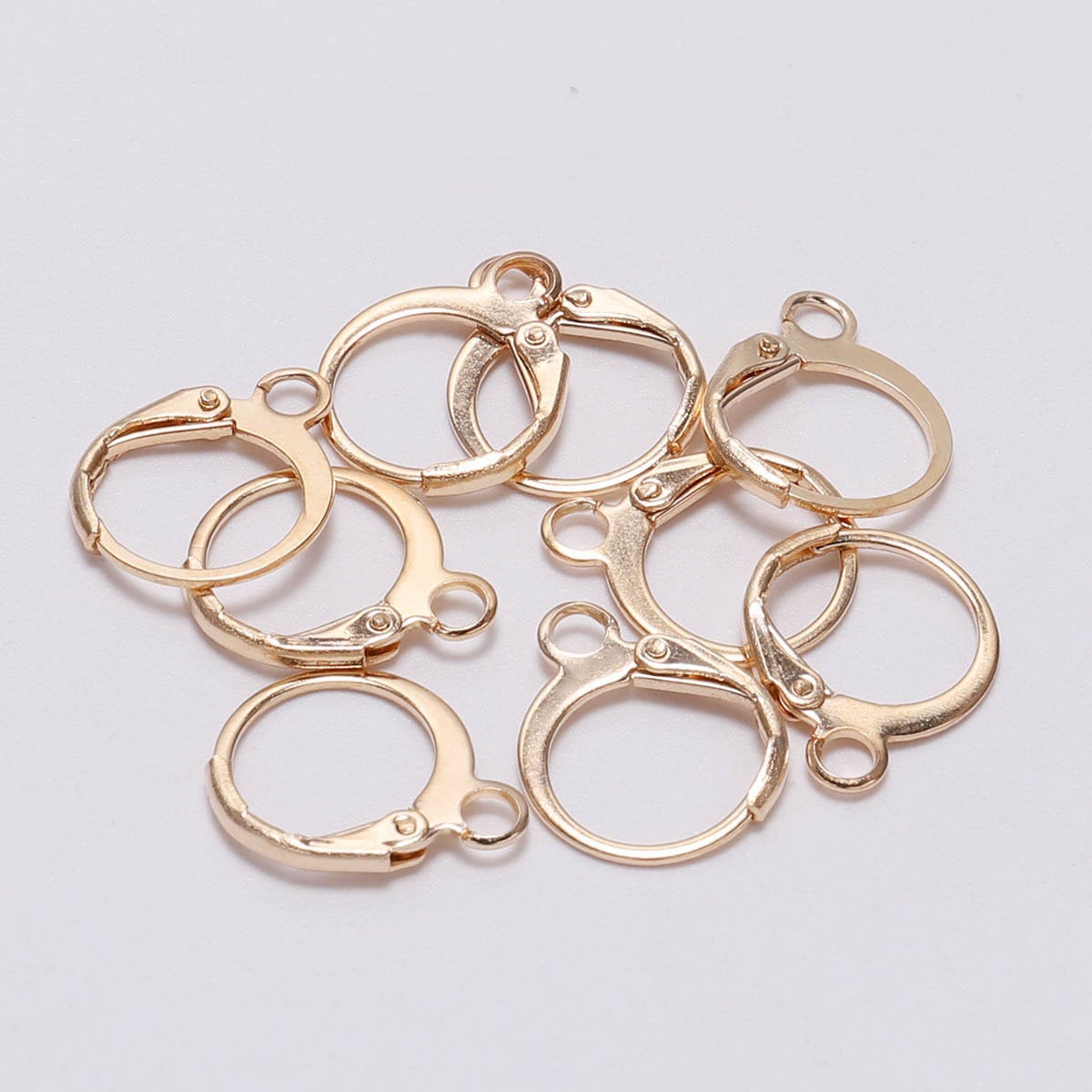 10 Round lever back earring hooks